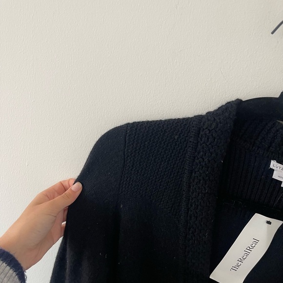 Lutz& Patmos Black Cardigan Sweater Cashmere - Picture 8 of 8